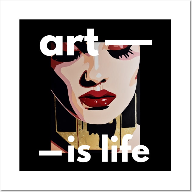 Popart golden woman style Wall Art by PrintsHessin